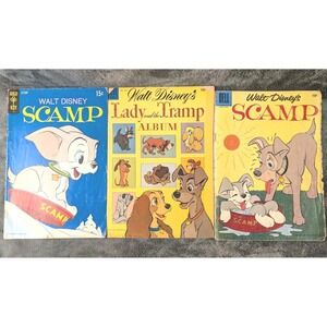 Lot of‎ 3 Walt Disney Comics – Scamp (Dell & Gold Key) + Lady & the Tramp...